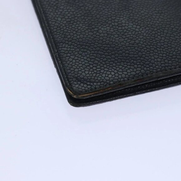 CHANEL COCO Mark Note Cover Calf Skin Black CC Auth bs16686 - Picture 14 of 16